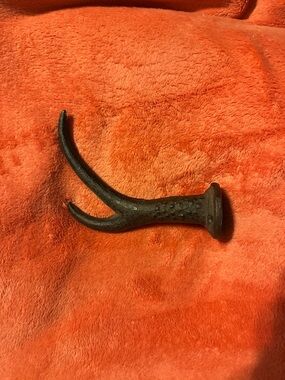 Rustic Cast Iron Antler Wall Hook - Black